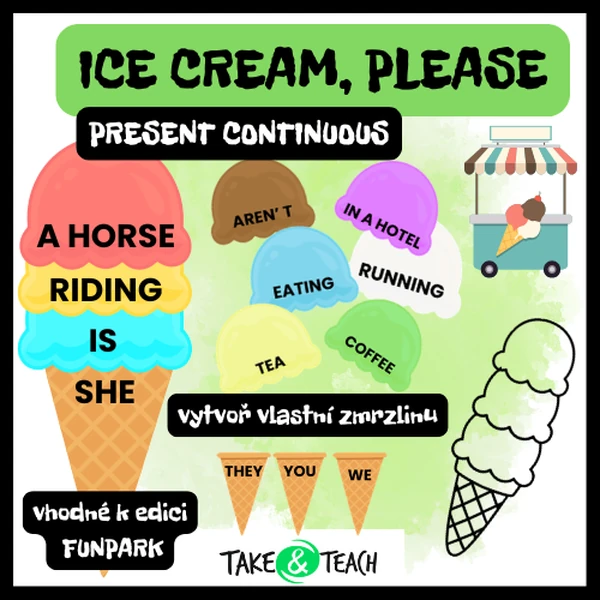PRESENT CONTINUOUS - ICE CREAM, PLEASE, SUMMER HOLIDAY