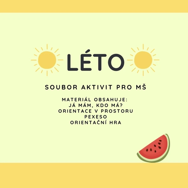 Léto- soubor aktivit pro MŠ