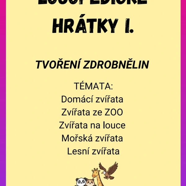 Logopedie - Zdrobněliny - zvířata 