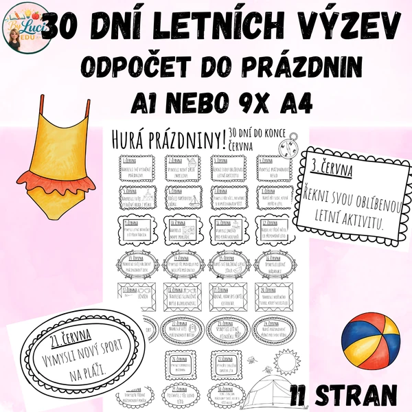 30 dní letních výzev - odpočet do prázdnin