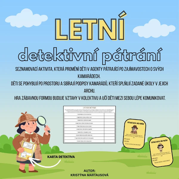 Letní detektivní pátrání - Hra pro stmelení kolektivu