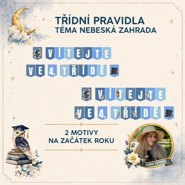 Třídní girlanda - nebeská zahrada 