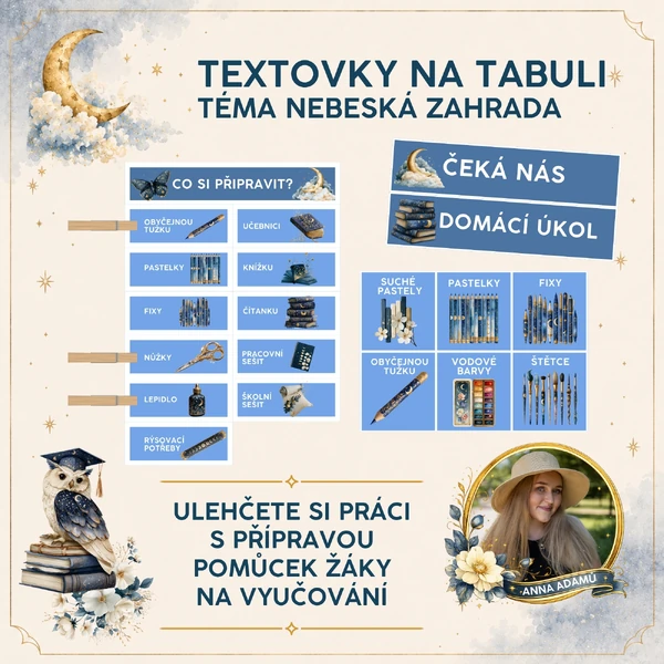 Textovky na tabuli - nebeská zahrada