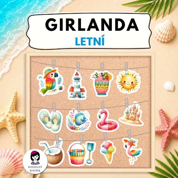Letní girlanda | Letní výzdoba | Nástěnka | Léto | Prázdniny
