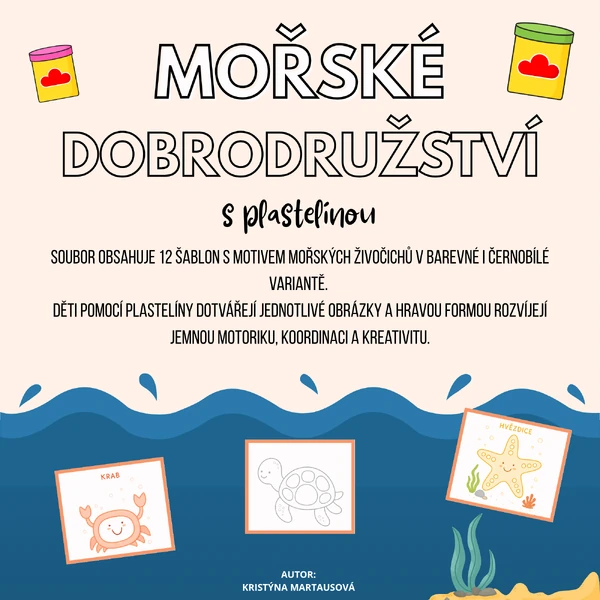 Mořské dobrodružství s plastelínou - 12 šablon 🐬