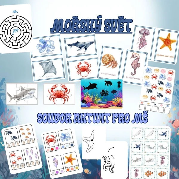 🐙🌊 MOŘSKÝ SVĚT - soubor do MŠ🐠🐚