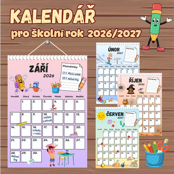 Školní kalendář pro rok 2026/2027, Třídní kalendář pro rok 2026/2027