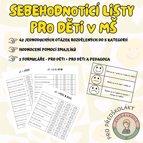 Sebehodnoticí listy pro děti v MŠ