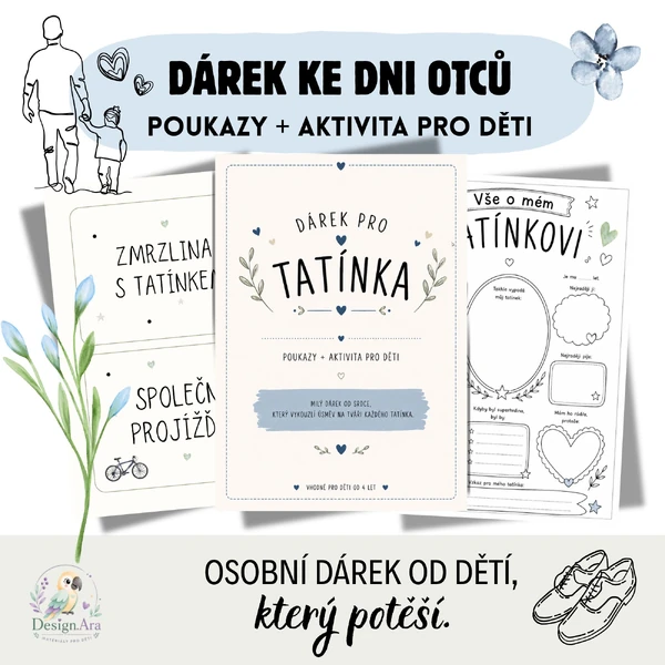 Dárek ke Dni otců – poukazy pro tatínka + aktivita „Vše o mém tatínkovi“