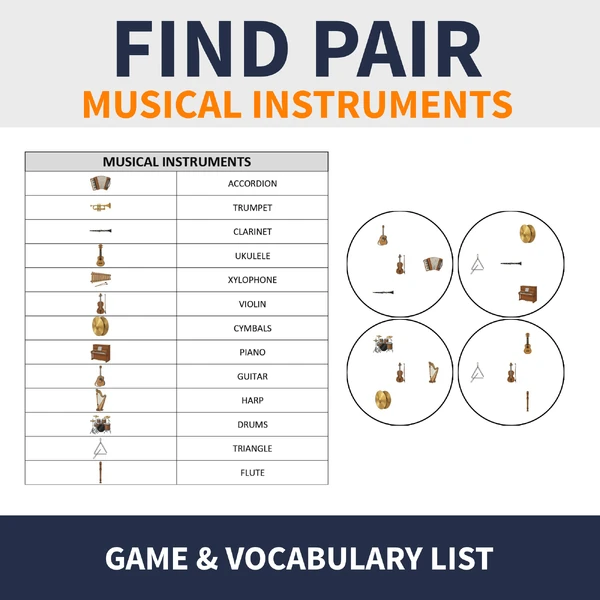 ENG - MUSICAL INSTRUMENTS (find pair, postřehovka)