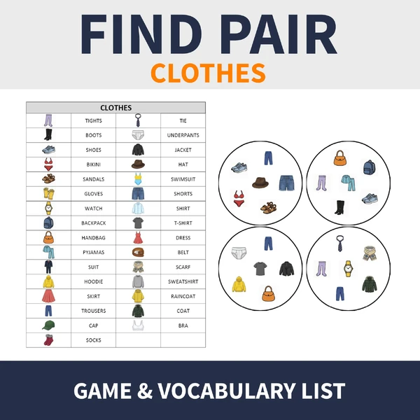 ENG - CLOTHES (find pair, postřehovka)