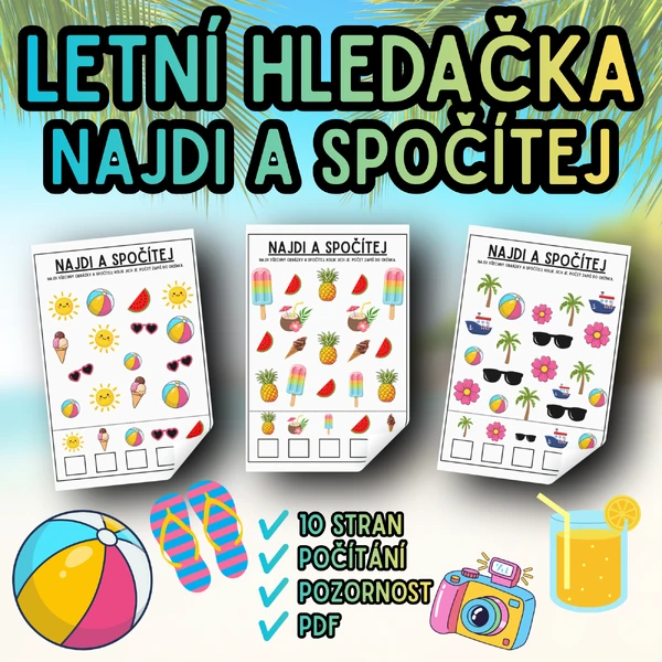 🌞 LETNÍ HLEDAČKA – NAJDI A SPOČÍTEJ