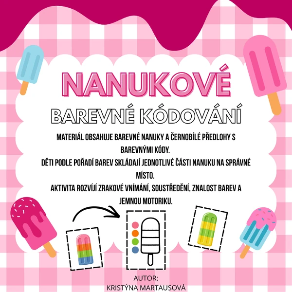 🍦 Nanukové barevné kódování - 20 předloh ke skládání