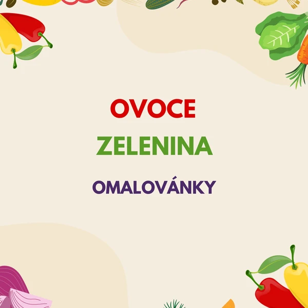 Ovoce a zelenina - omalovánky 