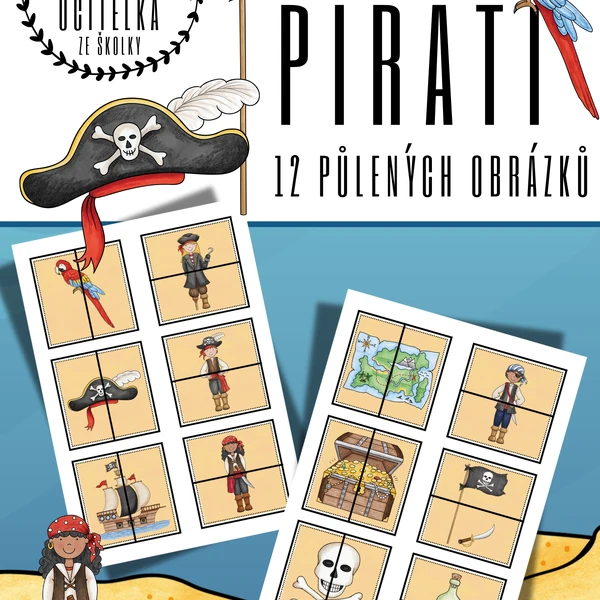 PIRÁTI - půlené obrázky
