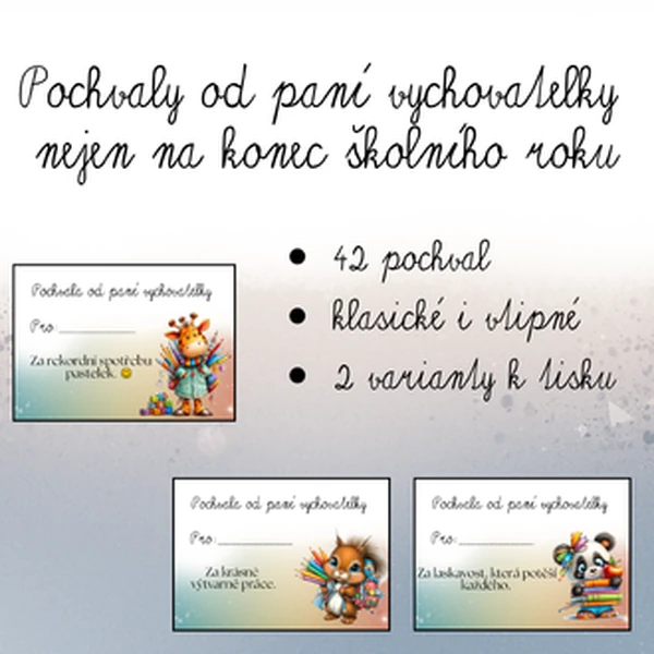 Pochvaly od paní vychovatelky