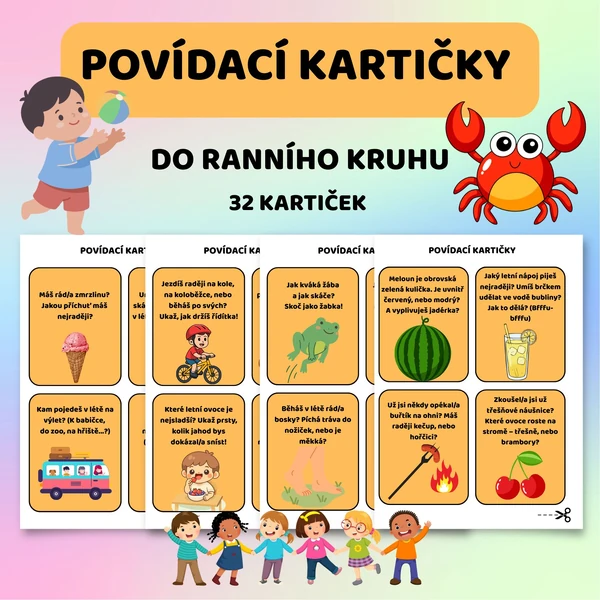 POVÍDACÍ KARTIČKY - Do ranního kruhu pod sluníčkem ☀️