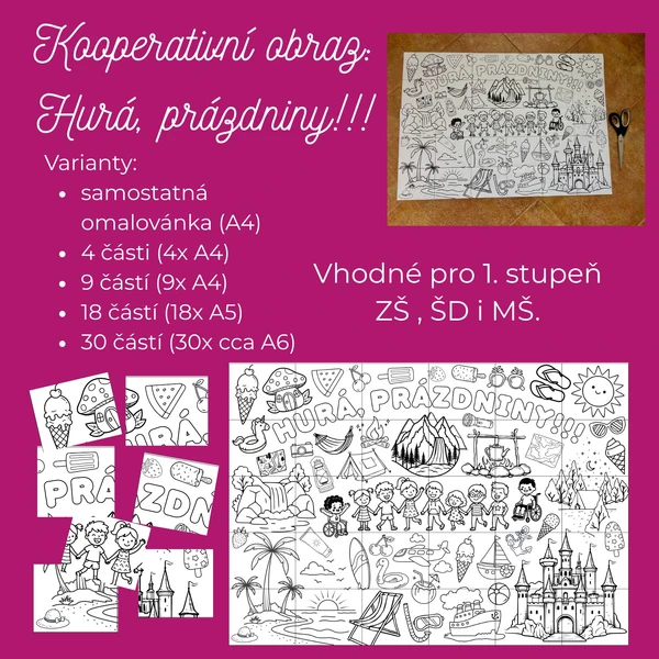 Kooperativní obraz: Hurá, prázdniny!!!
