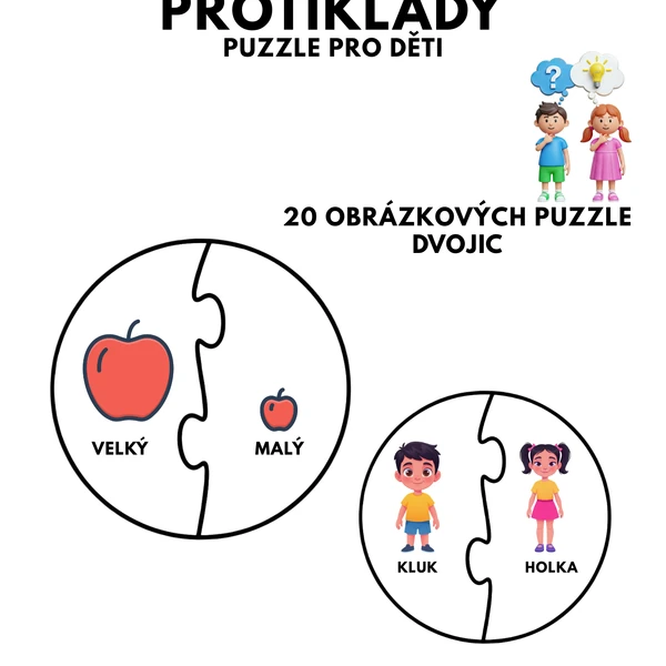 protiklady - zábavné puzzle pro děti