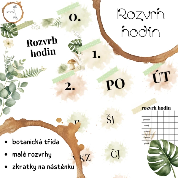 Botanická třída - rozvrh hodin