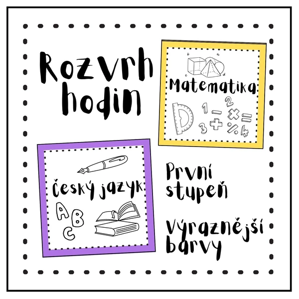 Rozvrh hodin (výraznější barvy) 