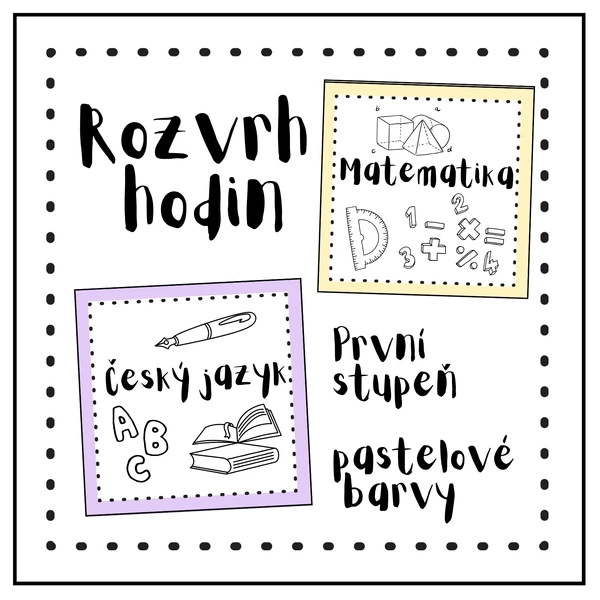 Rozvrh hodin (pastelové barvy) 