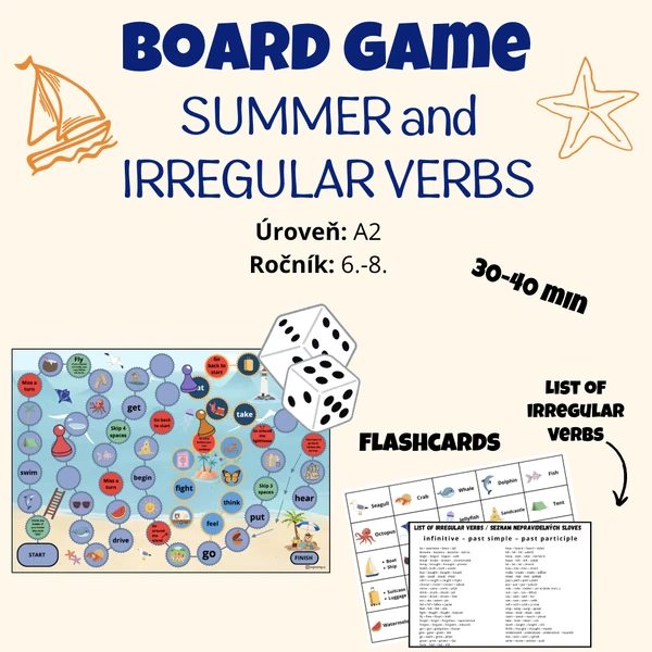 Board game - Summer and Irregular verbs