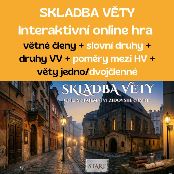Skladba věty - online interaktivní hra