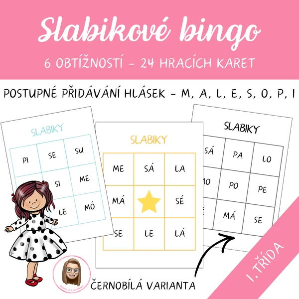 ŽIVÁ ABECEDA - slabikové bingo
