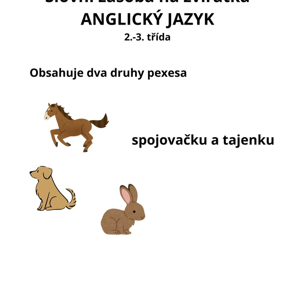 Angličtina se zvířátky