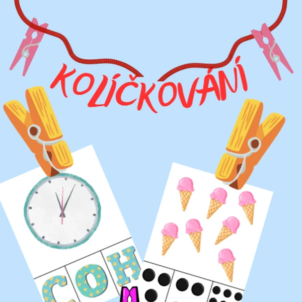 Kolíčkování - počítání, stíny, písmenka, roční období - mix