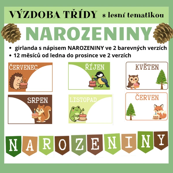NAROZENINOVNÍK S LESNÍ TEMATIKOU