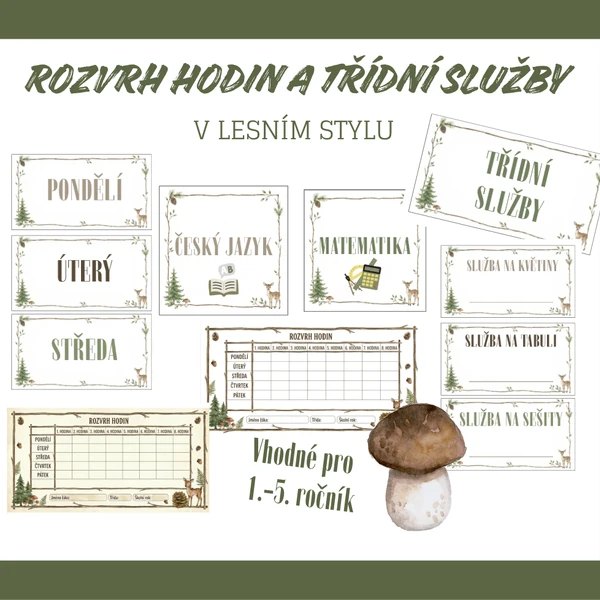 LESNÍ ROZVRH a TŘÍDNÍ SLUŽBY