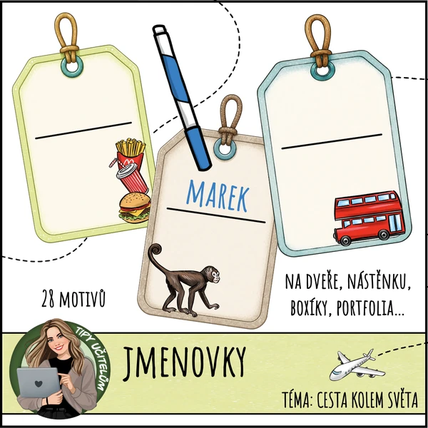 Jmenovky - téma cestování