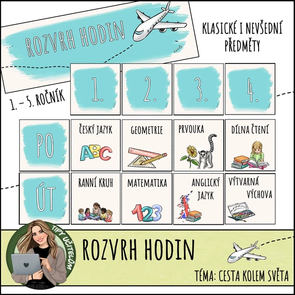 Rozvrh hodin - téma cestování