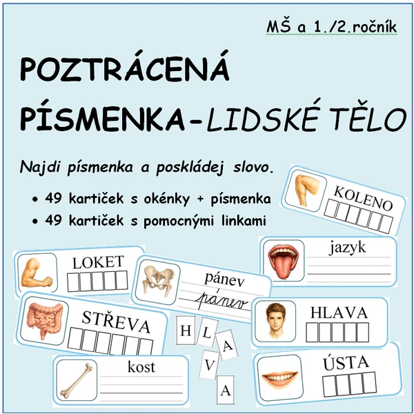 POZTRÁCENÁ PÍSMENKA - LIDSKÉ TĚLO