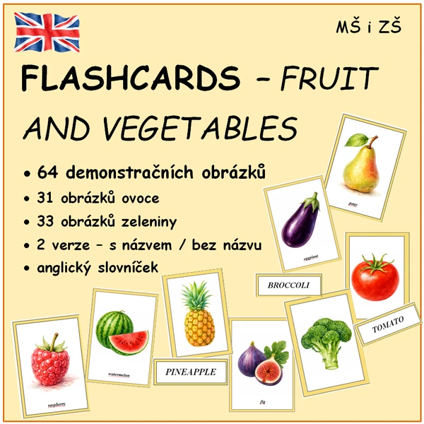 FLASHCARDS - fruits and vegetables