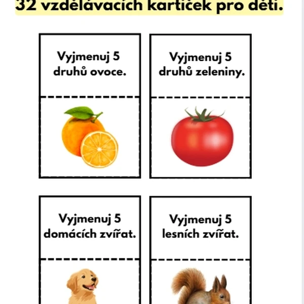 Vyjmenuj 5 – vzdělávací kartičky pro děti