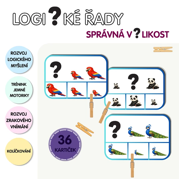 Logické řady - správná velikost (zvířata)