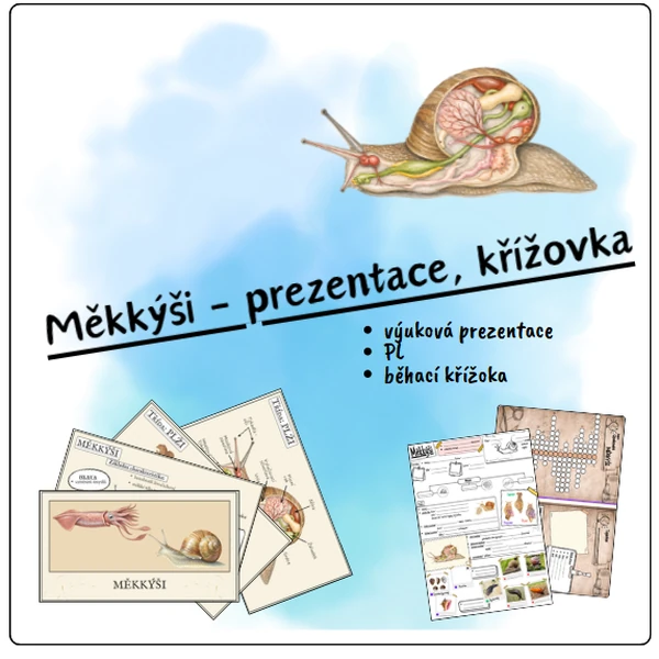 Měkkýši - prezentace, PL, běhací křížovka