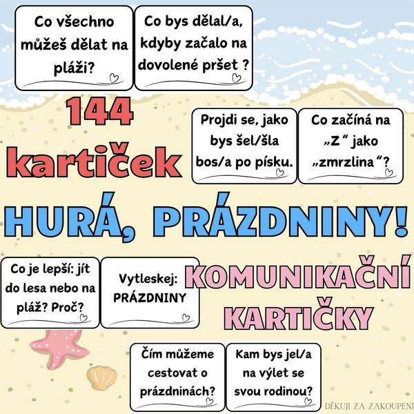 Hurá, prázdniny! - 144 komunikačních kartiček