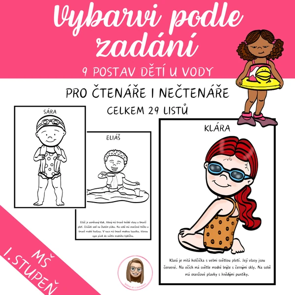 LÉTO U VODY - vybarvi podle zadání