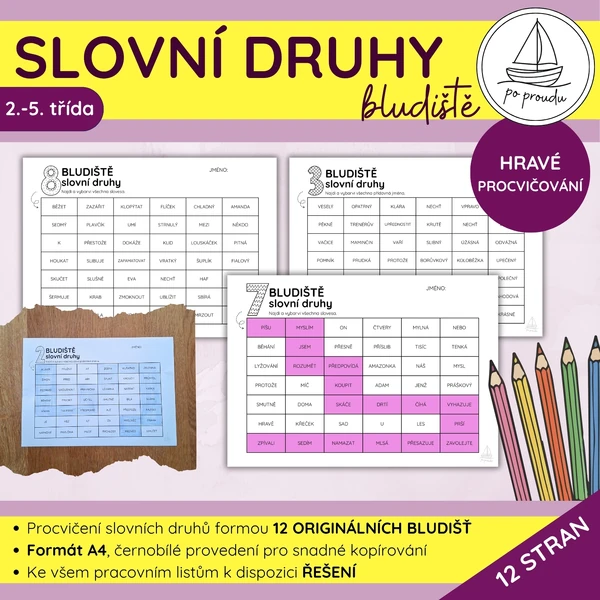 Slovní druhy | 12 bludišť