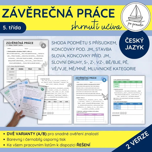 Závěrečná práce z českého jazyka | 5. třída
