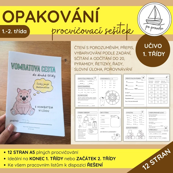 Opakování učiva 1. třídy | Vombatova cesta do druhé třídy