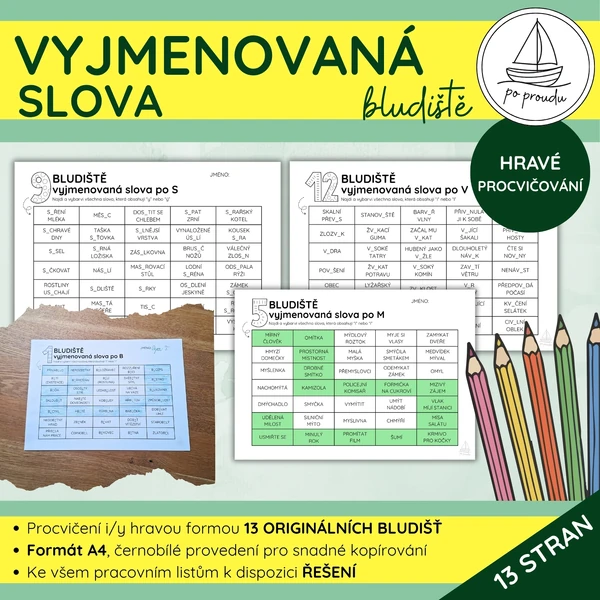 Vyjmenovaná slova | 13 bludišť
