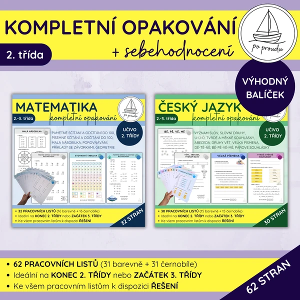 Kompletní opakování pro 2. třídu + sebehodnocení | výhodný balíček