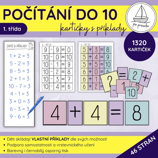 Počítání do 10 | kartičky s příklady