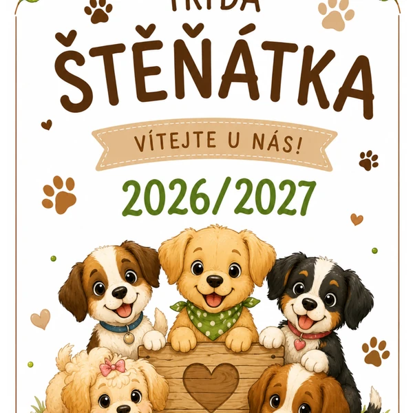 Kalendář na školní rok 2026/2027 "Štěňátka"