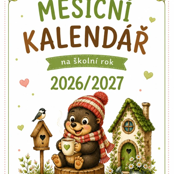 Měsíční kalendář na školní rok 2026/2027 pro třídu Krtečči